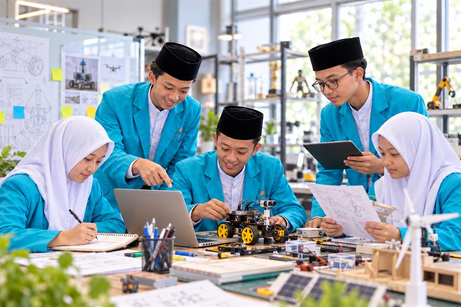 Santri Eco-SaintekMU dalam kegiatan riset, robotika, dan inovasi teknologi
