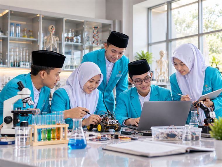 Santri belajar di Laboratorium Sains dan Komputer Eco-SaintekMU